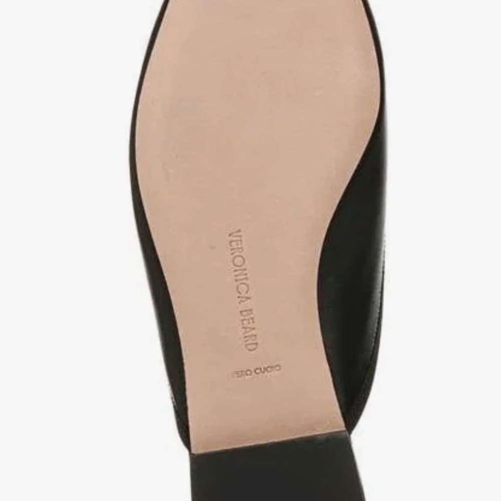 Veronica Beard Catherine Mule Flats Black Leather Bow Size 8 - Picture 10 of 10
